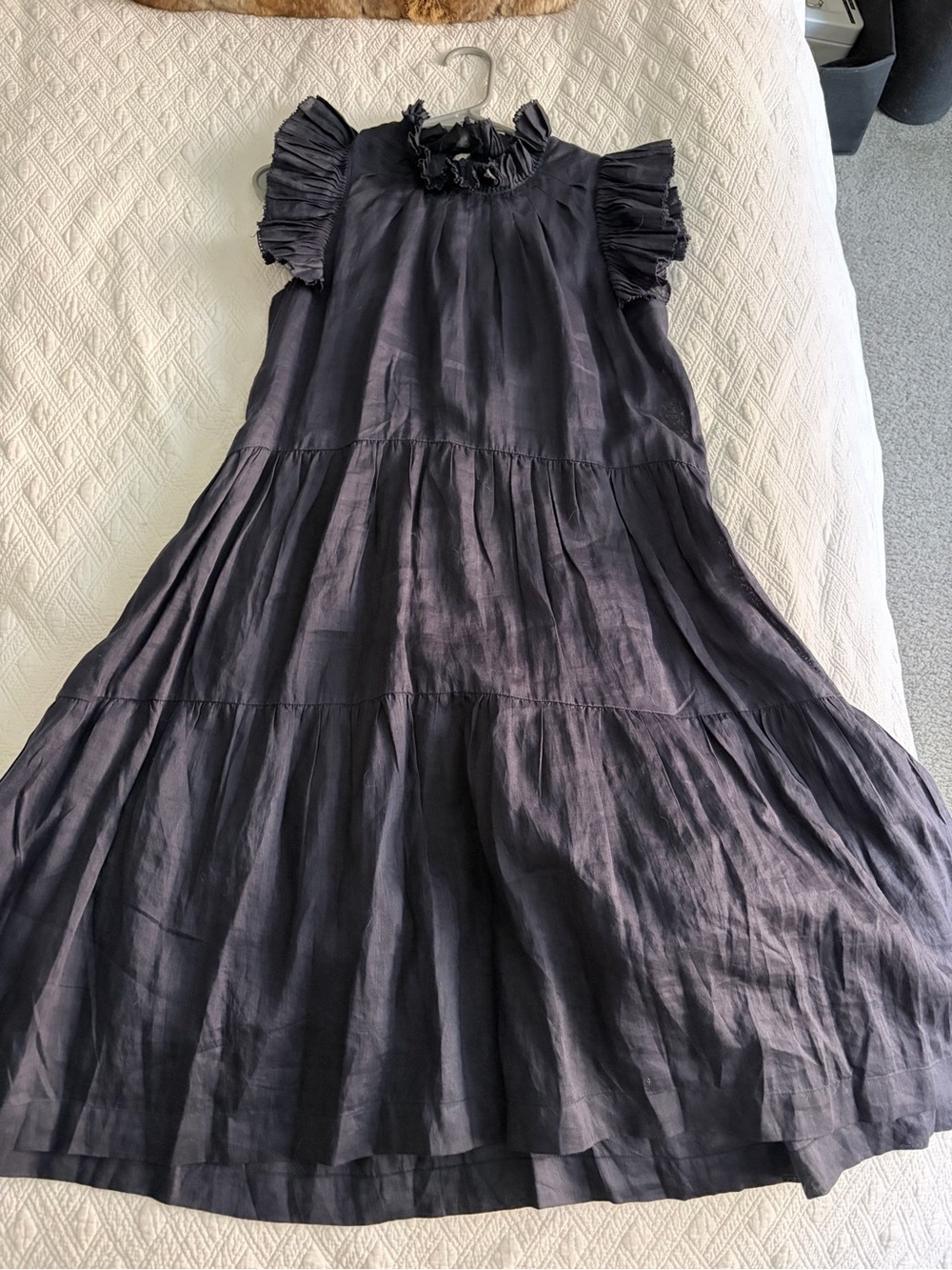 Sea New York Navy Ruffle-Sleeve Midi Dress - Picture 9 of 9